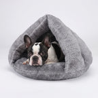 panier-pour-petit-chien-chausson-moelleux-gris