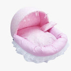 panier-pour-petit-chien-rose-a-dentelle-vide