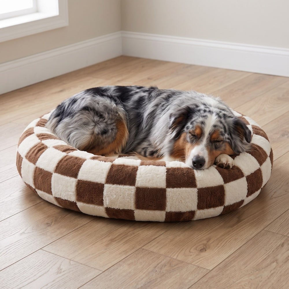 panier-rond-pour-chien-donut-carreaux-siutation