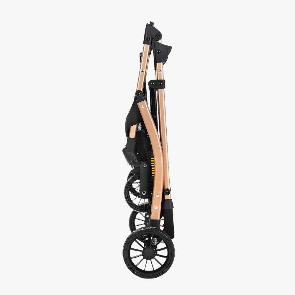 poussette-pour-chien-pliable-noir-et-bronze-plie