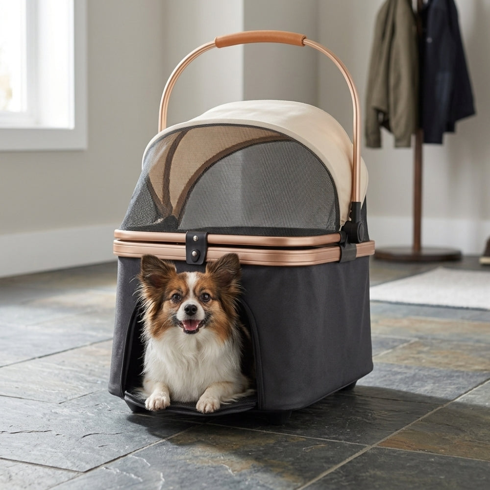 poussette-pour-chien-pliable-tout-terrains-noir-et-bronze-panier