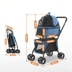 poussette-pour-petit-chien-pliable-deux-etages-bleu-dimensions