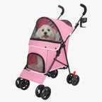 poussette-pour-petit-chien-pliable-rose-1
