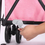 poussette-pour-petit-chien-pliable-rose-blocage-roues