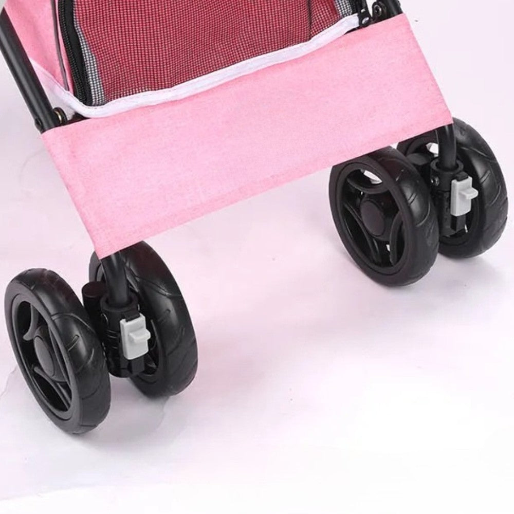 poussette-pour-petit-chien-pliable-rose-closeup