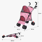 poussette-pour-petit-chien-pliable-rose-dimension