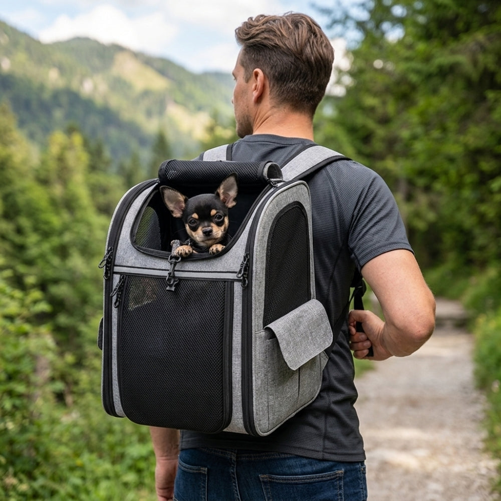 sac-a-dos-pour-petit-chien-convertible-lit-moustiquaire-situation