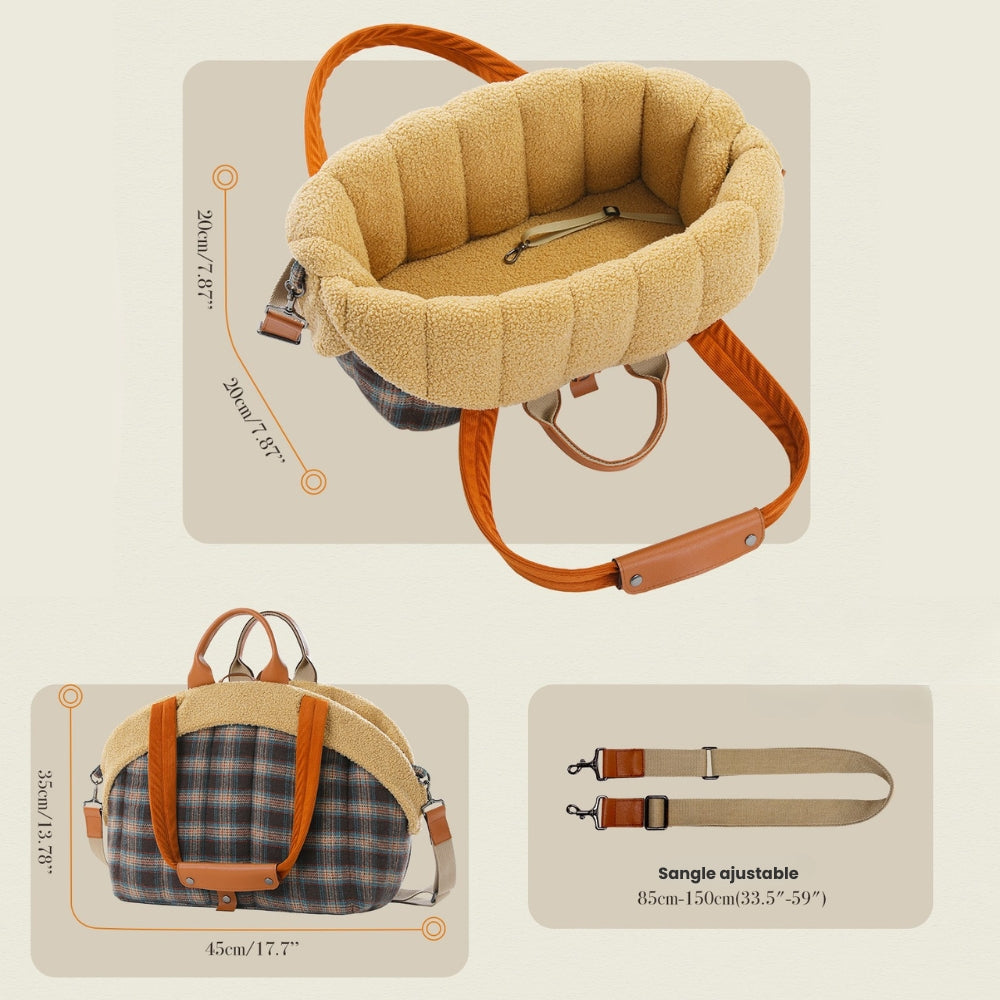 sac-a-main-de-transport-pour-petit-chien-a-carreaux-et-fourrure-dimensions
