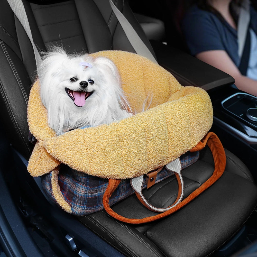 sac-a-main-de-transport-pour-petit-chien-a-carreaux-et-fourrure-voiture