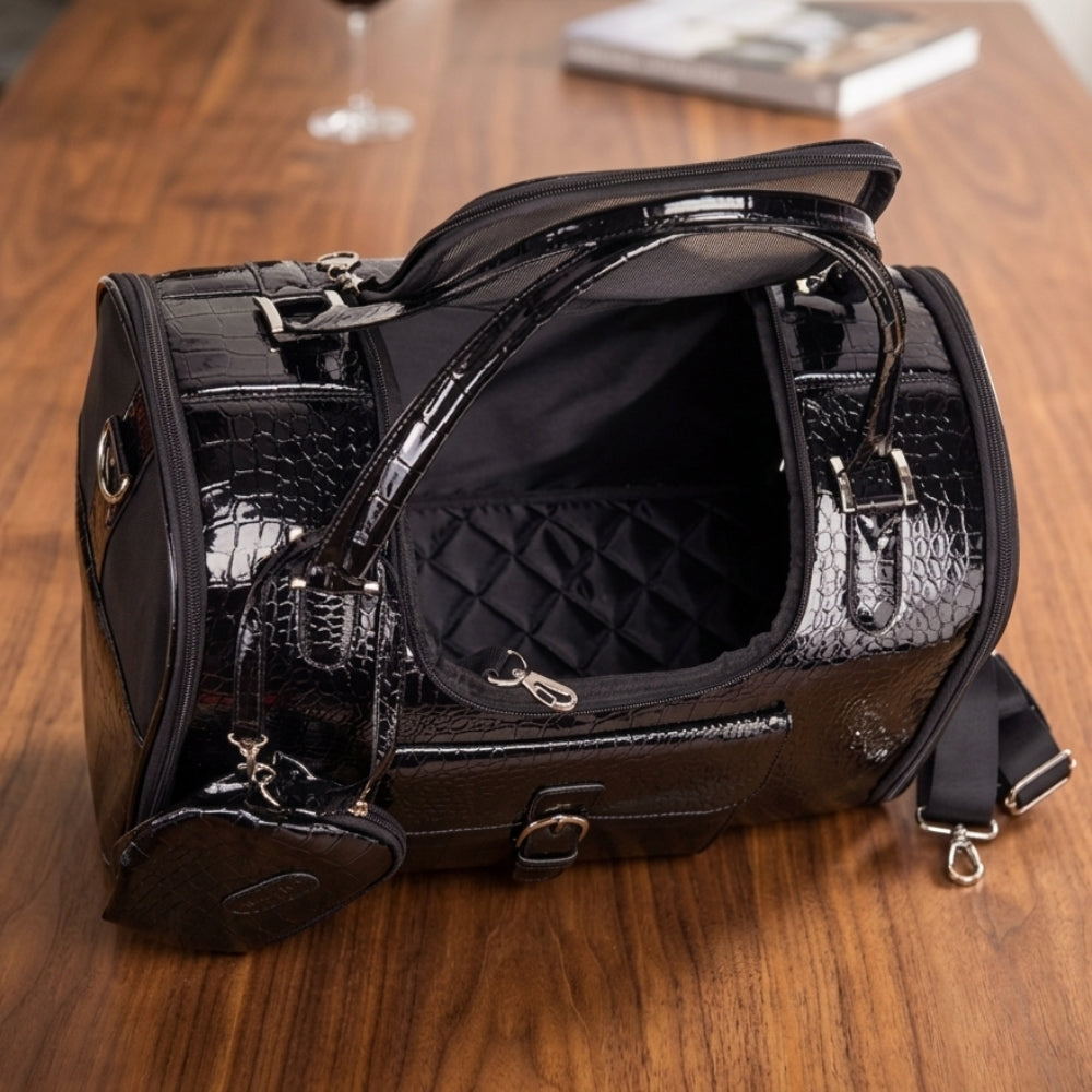 sac-a-main-de-transport-pour-petit-chien-style-crocodile-noir-table