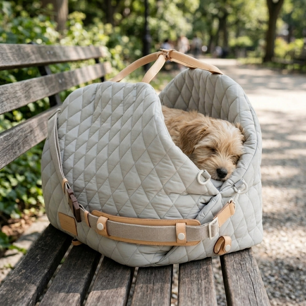sac-main-pour-chien-impermeable-banc