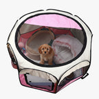 tente-pour-chien-pliable-rose-dessus