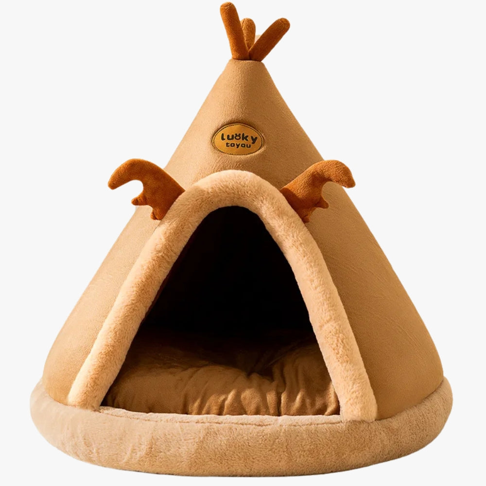 tipi-pour-chien-renne-marron-vide