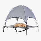transat-pour-chien-couvert-gris-metal