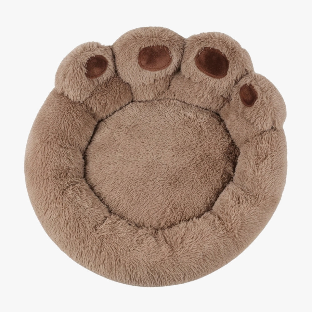 Panier pour Chien Rond en Forme de Patte en Fourrure